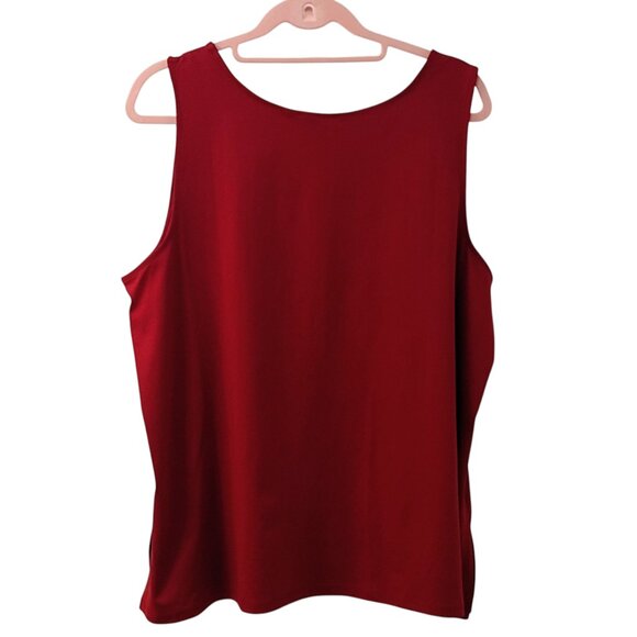 Iman: 3-Piece Red-Black Floral Pant Set, Size 2X (Duster, Tank & Pull-On Pants) - Picture 6 of 14